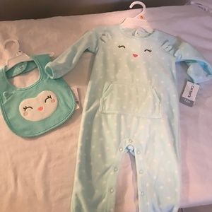 Carters NWT  Baby Size 12 months PJ's and Bib